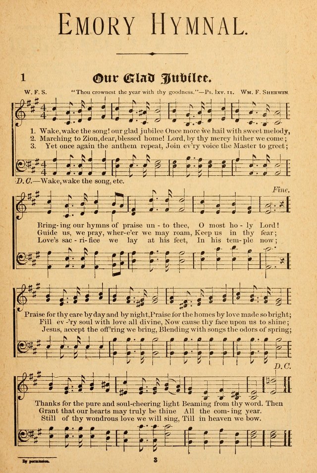 The Emory Hymnal: a collection of sacred hymns and music for use in public worship, Sunday-schools, social meetings and family worship page 3