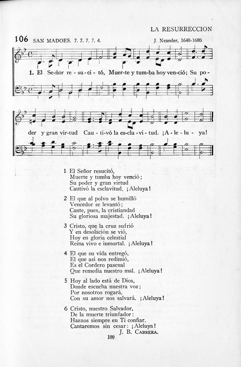 El Himnario para el uso de las Iglesias Evangelicas de Habla Espanola en Todo el Mundo page 109