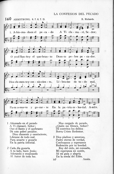 El Himnario para el uso de las Iglesias Evangelicas de Habla Espanola en Todo el Mundo page 167