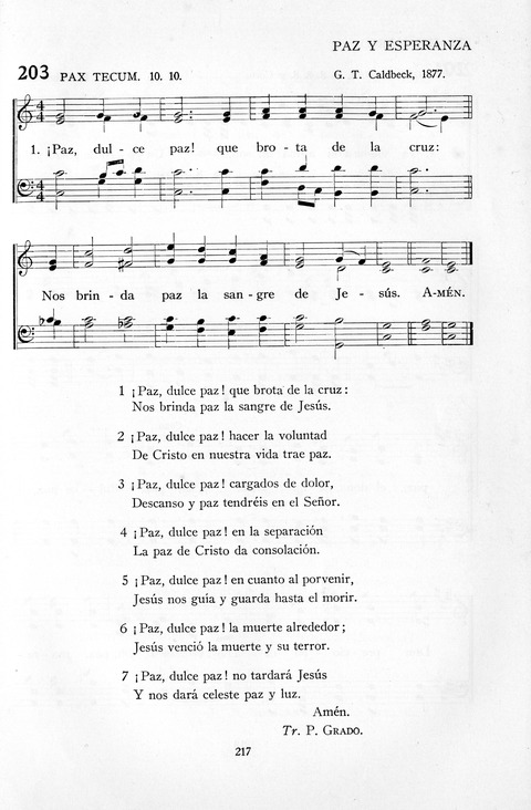 El Himnario para el uso de las Iglesias Evangelicas de Habla Espanola en Todo el Mundo page 217