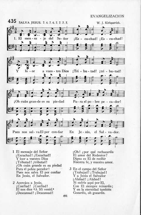 El Himnario para el uso de las Iglesias Evangelicas de Habla Espanola en Todo el Mundo page 492