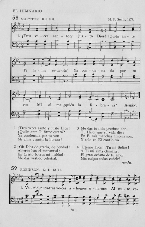 El Himnario para el uso de las Iglesias Evangelicas de Habla Espanola en Todo el Mundo page 58