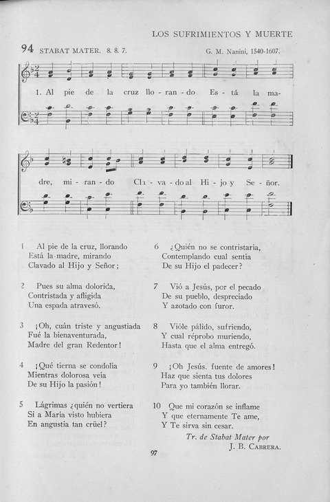 El Himnario para el uso de las Iglesias Evangelicas de Habla Espanola en Todo el Mundo page 97