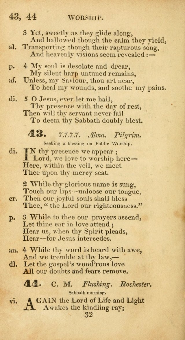 Evangelical Hymns: original and selected: designed for the use of families and private circles; for social prayer meetings, seasons of revival or oother occasions of special interest page 32
