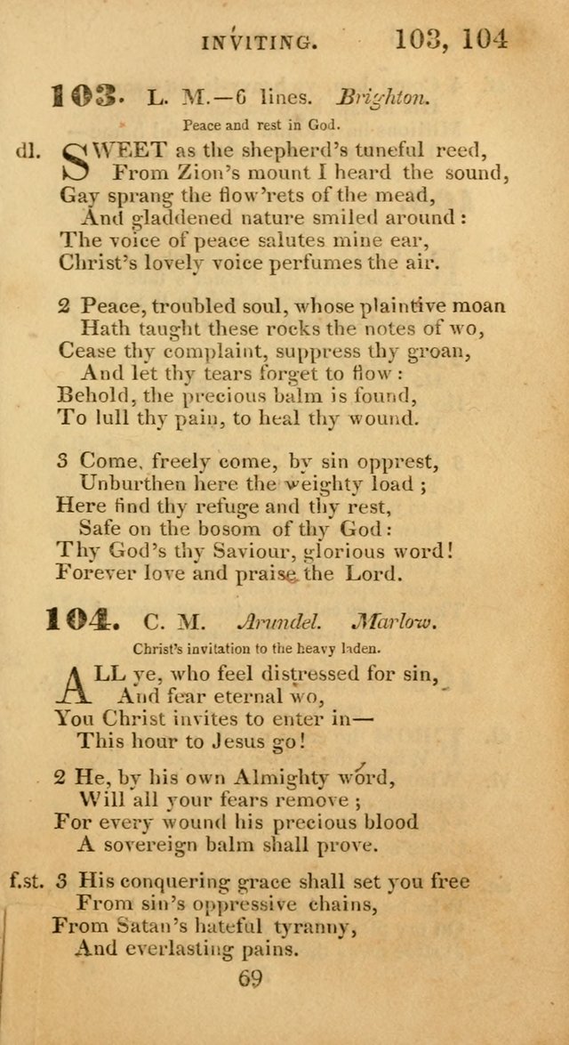 Evangelical Hymns: original and selected: designed for the use of families and private circles; for social prayer meetings, seasons of revival or oother occasions of special interest page 67