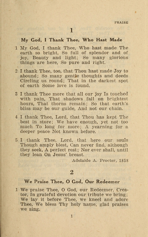 The Evangelical Hymnal. Text edition page 1