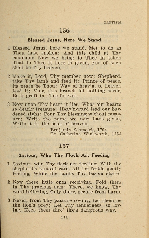 The Evangelical Hymnal. Text edition page 111