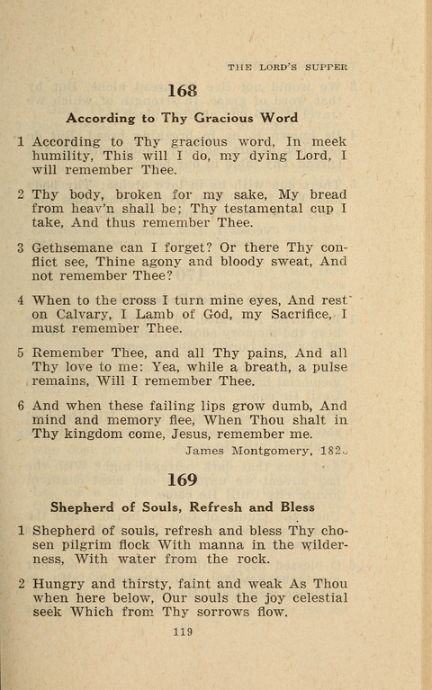 The Evangelical Hymnal. Text edition page 119