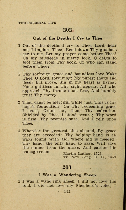 The Evangelical Hymnal. Text edition page 142