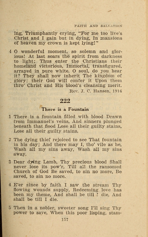 The Evangelical Hymnal. Text edition page 157