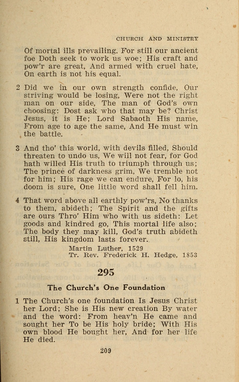 The Evangelical Hymnal. Text edition page 209