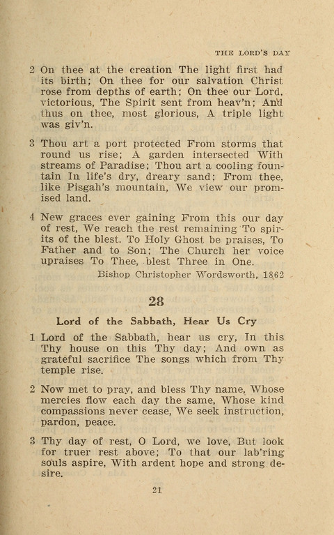 The Evangelical Hymnal. Text edition page 21