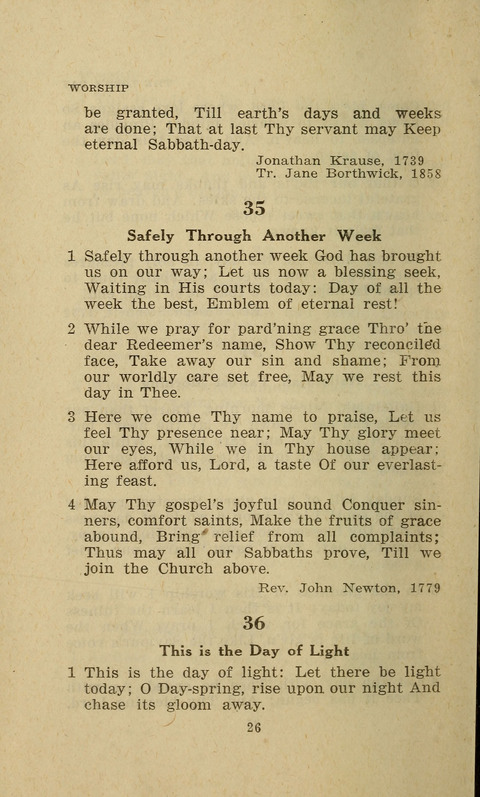 The Evangelical Hymnal. Text edition page 26