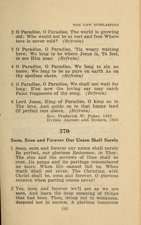 The Evangelical Hymnal. Text edition page 263