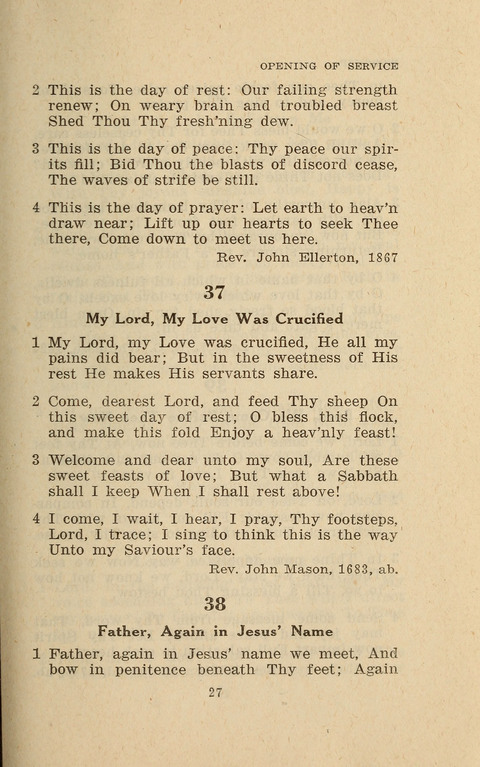 The Evangelical Hymnal. Text edition page 27