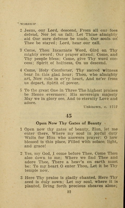 The Evangelical Hymnal. Text edition page 32