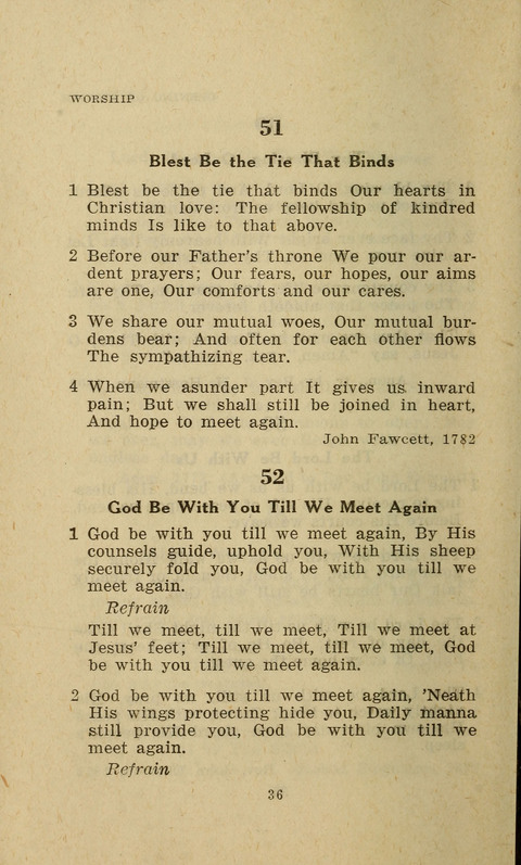 The Evangelical Hymnal. Text edition page 36