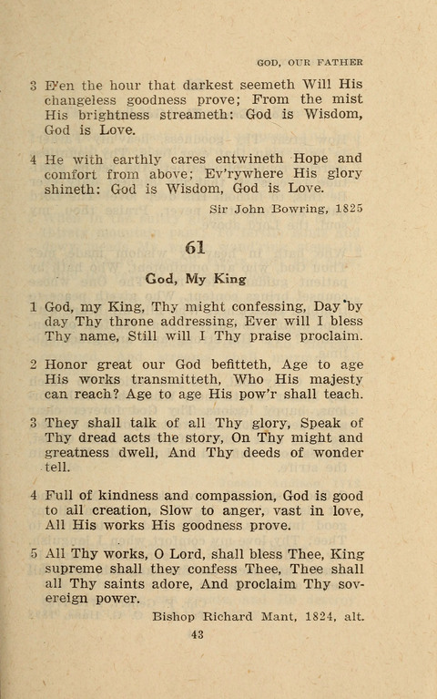 The Evangelical Hymnal. Text edition page 43