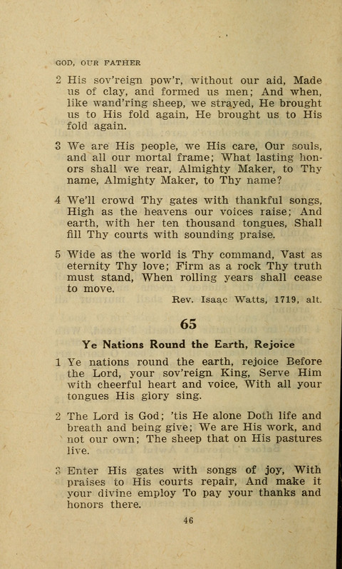 The Evangelical Hymnal. Text edition page 46