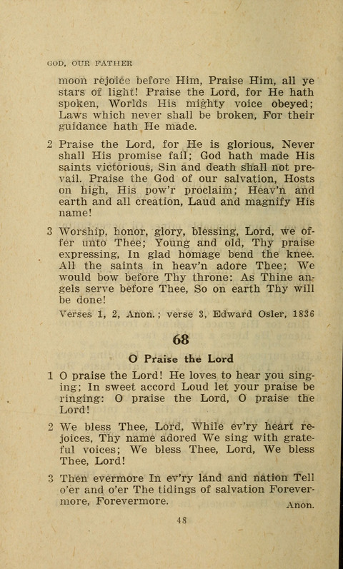 The Evangelical Hymnal. Text edition page 48