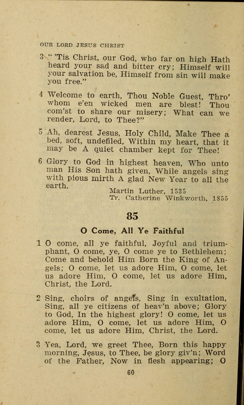 The Evangelical Hymnal. Text edition page 60
