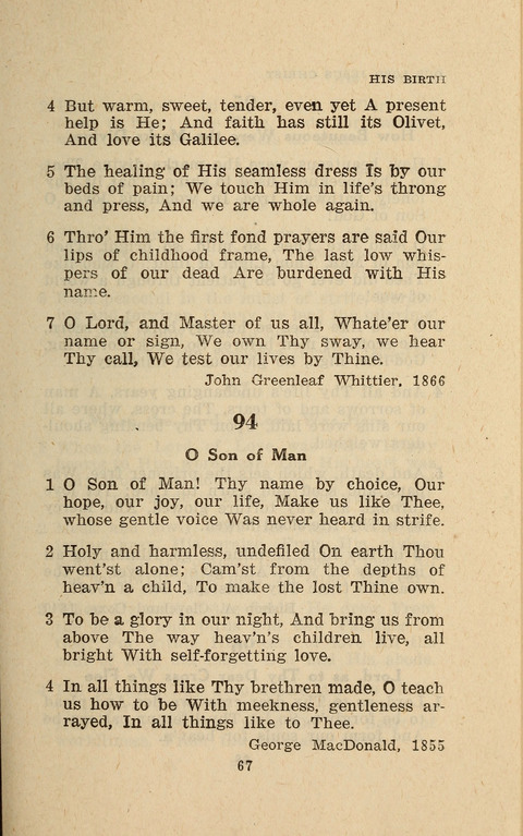 The Evangelical Hymnal. Text edition page 67