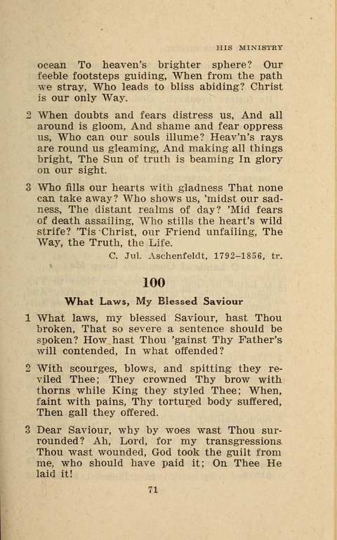 The Evangelical Hymnal. Text edition page 71
