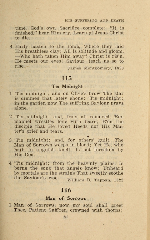 The Evangelical Hymnal. Text edition page 81