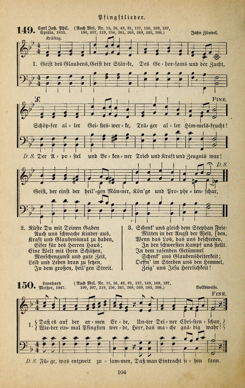 Evangelischer Liederschatz: eine Auswahl der bekanntesten Kernlieder für Sonntags-Schule, Vereine und Gottesdienste (2. Auflage) page 104