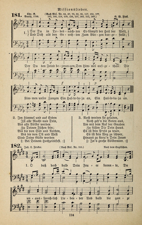 Evangelischer Liederschatz: eine Auswahl der bekanntesten Kernlieder für Sonntags-Schule, Vereine und Gottesdienste (2. Auflage) page 124