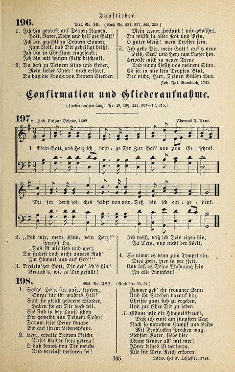 Evangelischer Liederschatz: eine Auswahl der bekanntesten Kernlieder für Sonntags-Schule, Vereine und Gottesdienste (2. Auflage) page 135