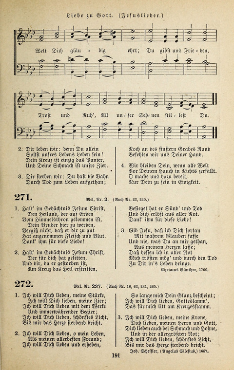 Evangelischer Liederschatz: eine Auswahl der bekanntesten Kernlieder für Sonntags-Schule, Vereine und Gottesdienste (2. Auflage) page 191