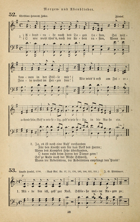 Evangelischer Liederschatz: eine Auswahl der bekanntesten Kernlieder für Sonntags-Schule, Vereine und Gottesdienste (2. Auflage) page 38