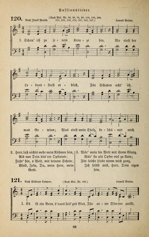 Evangelischer Liederschatz: eine Auswahl der bekanntesten Kernlieder für Sonntags-Schule, Vereine und Gottesdienste (2. Auflage) page 88