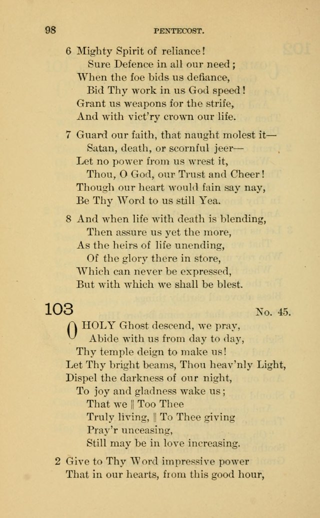 Evangelical Lutheran Hymnal. 9th ed. page 98