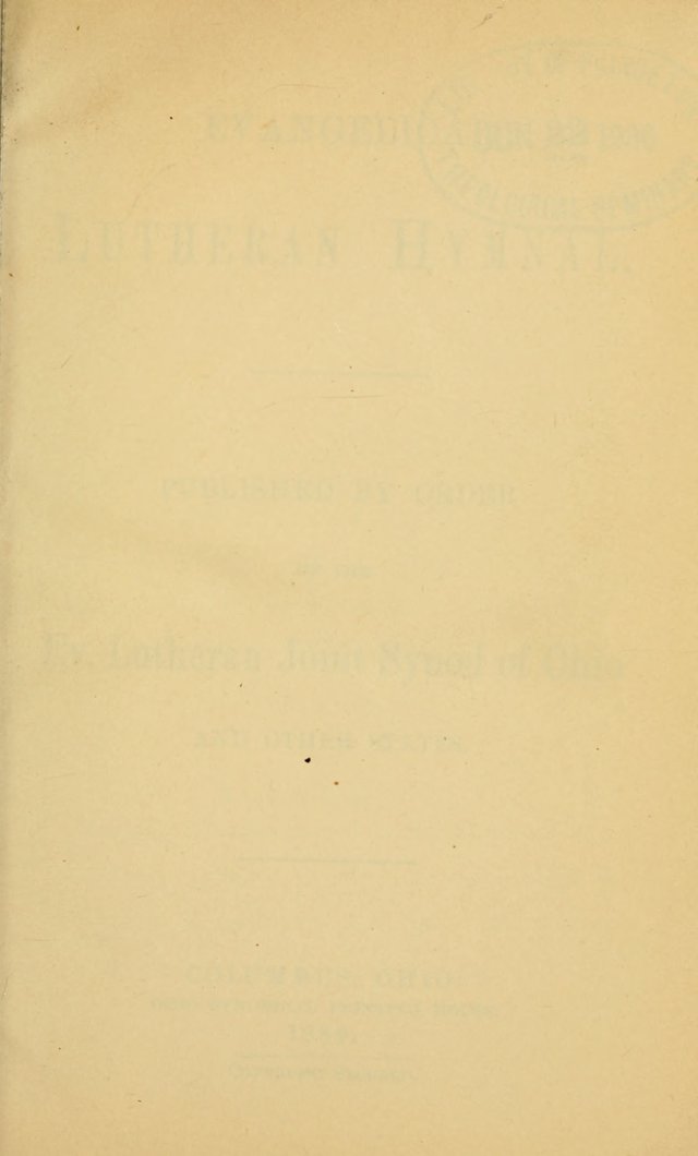 Evangelical Lutheran Hymnal. 9th ed. page v