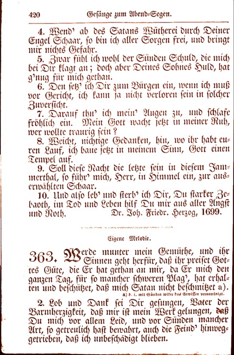 Evangelisch-Lutherisches Gesang-Buch: worin die gebräuchlichsten alten Kirchen-Lieder Dr. M. Lutheri und anderer reinen lehrer und zeugen Gottes, zur Befoerderung der wahren ... (2. verm. Aus.) page 421