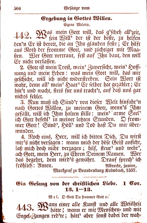 Evangelisch-Lutherisches Gesang-Buch: worin die gebräuchlichsten alten Kirchen-Lieder Dr. M. Lutheri und anderer reinen lehrer und zeugen Gottes, zur Befoerderung der wahren ... (2. verm. Aus.) page 505