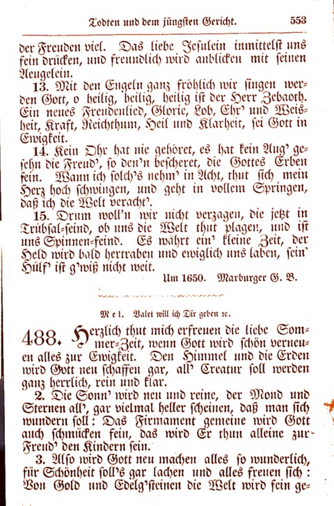 Evangelisch-Lutherisches Gesang-Buch: worin die gebräuchlichsten alten Kirchen-Lieder Dr. M. Lutheri und anderer reinen lehrer und zeugen Gottes, zur Befoerderung der wahren ... (2. verm. Aus.) page 554