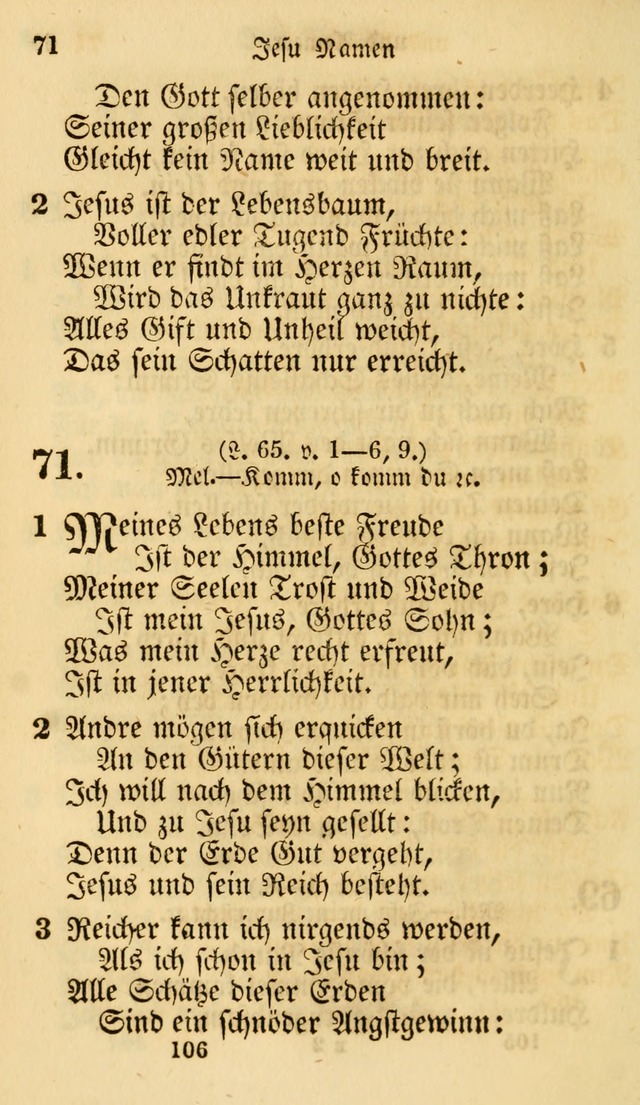 Evangelische Lieder-Sammlung: genommen aus der Liedersammlung und dem Gemeinschaftlichen Gesangbuch in den evanglischen Gemeinen page 106
