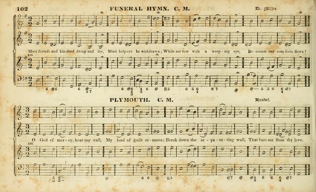 Evangelical Musick: or, The Sacred Minstrel and Sacred Harp United: consisting of a great variety of psalm and hymn tunes, set pieces, anthems, etc. (10th ed) page 102