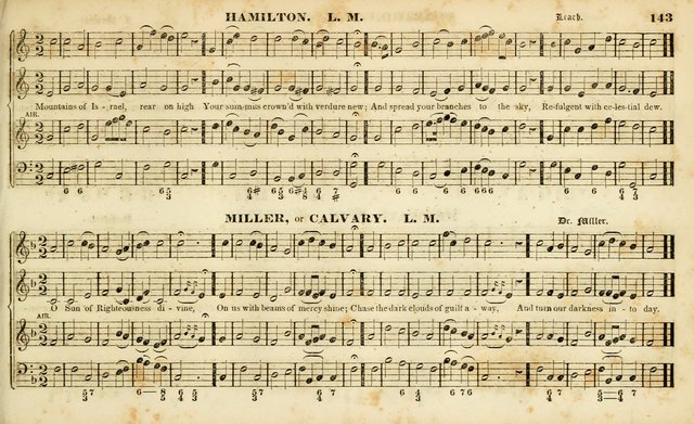 Evangelical Musick: or, The Sacred Minstrel and Sacred Harp United: consisting of a great variety of psalm and hymn tunes, set pieces, anthems, etc. (10th ed) page 143