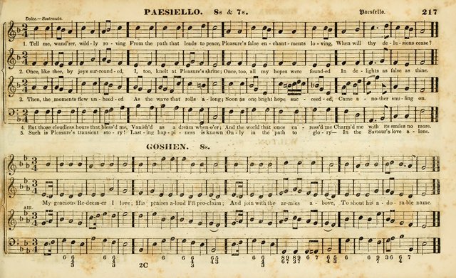 Evangelical Musick: or, The Sacred Minstrel and Sacred Harp United: consisting of a great variety of psalm and hymn tunes, set pieces, anthems, etc. (10th ed) page 217