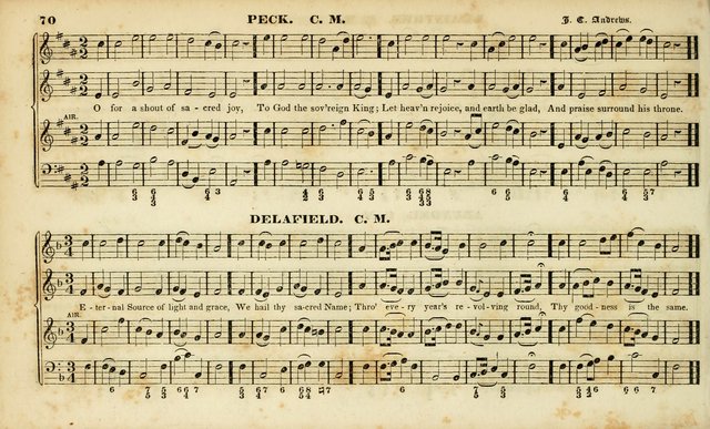 Evangelical Musick: or, The Sacred Minstrel and Sacred Harp United: consisting of a great variety of psalm and hymn tunes, set pieces, anthems, etc. (10th ed) page 70