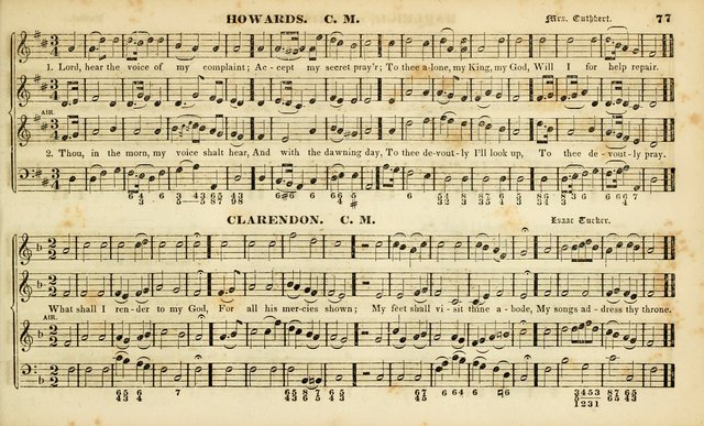 Evangelical Musick: or, The Sacred Minstrel and Sacred Harp United: consisting of a great variety of psalm and hymn tunes, set pieces, anthems, etc. (10th ed) page 77