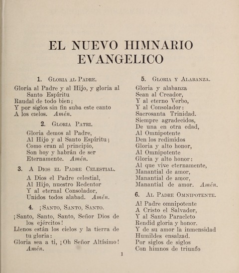 El Nuevo Himnario Evangelico para el uso de las Iglesias Evangelicas de Habla Espanol en Todo el Mundo page 1