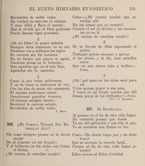 El Nuevo Himnario Evangelico para el uso de las Iglesias Evangelicas de Habla Espanol en Todo el Mundo page 101