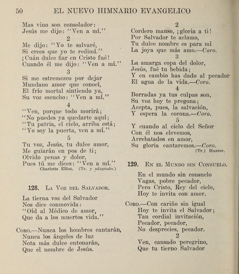 El Nuevo Himnario Evangelico para el uso de las Iglesias Evangelicas de Habla Espanol en Todo el Mundo page 50