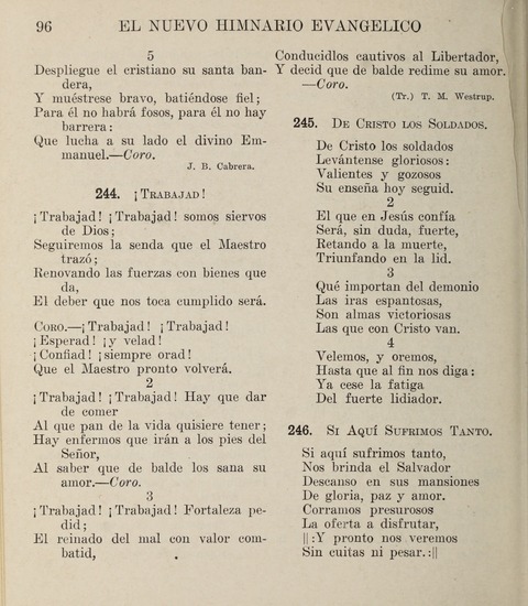 El Nuevo Himnario Evangelico para el uso de las Iglesias Evangelicas de Habla Espanol en Todo el Mundo page 96