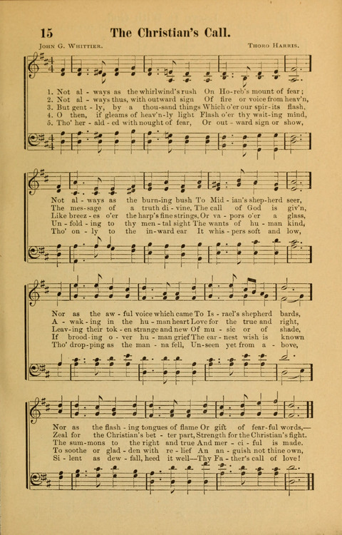 Echoes of Paradise: a choice collection of Christian hymns suitable for Sabbath schools and all other departments of religious work page 15